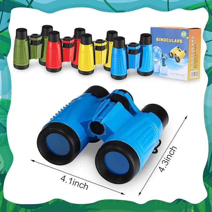 24 Pieces Toy Binoculars with Neck String Assorted Colors Novelty Binoculars Camping Birthday Party Supplies Nature Exploration Toys for Outdoors Indoors Sightseeing, Camping, Birdwatching Wildlife-CubbioJoy