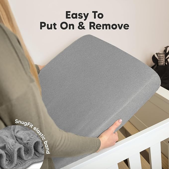 KeaBabies 2-Pack Organic Crib Sheets for Boys, Girls - 52x28 Fitted Crib Mattress Sheet Neutral, Breathable Jersey Cotton Cover for Baby Bed, Toddler Mattress, Soft & Cute Prints (Storm)-CubbioJoy