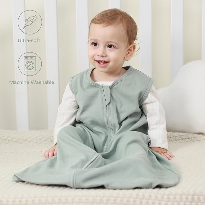 JELLYMONI Baby Sleep Sack 18-24 Months 100% Cotton Wearable Blanket, 0.5 TOG Soft Lightweight Toddler Sleeping Sack 3 Pack 2-Way Zipper Newborn Sleep Sacks-CubbioJoy