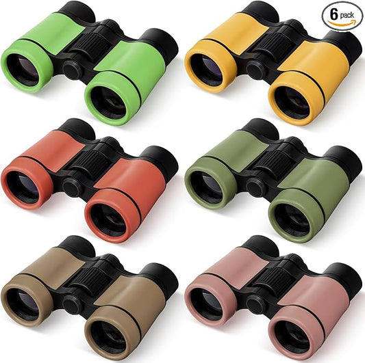 6 Pack Kid Binoculars Shockproof Mini Compact Binoculars Toys for Girls Boys Small Folding Telescope for Bird Watching Educational Learning Camping Birthday Gifts-CubbioJoy