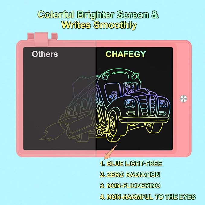 8.5 Inch LCD Writing Tablet for Kids, Colorful Toddler Doodle Board - Erasable Drawing Pad, Educational Learning Toy for Ages 3-8 - Valentine's Day Christmas Birthday Gifts (8.5 Inch, Pink)-CubbioJoy