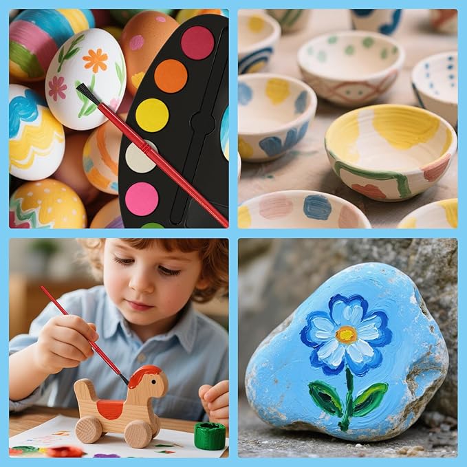 24 Pack Watercolor Paint Set Bulk, with 12 Vibrant Colors and 24 Brushes, Washable Water Color Paint Sets for Kids and Adults, Ideal Gift for Art Party Favors, School Classroom Supplies-CubbioJoy