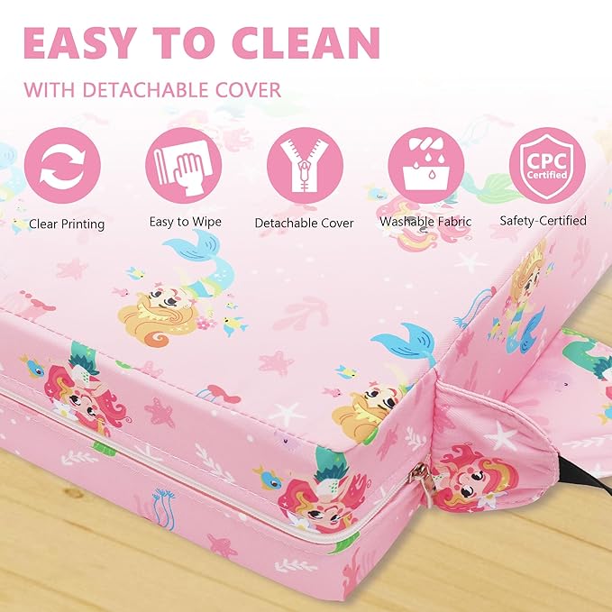 Booster Seat for Kitchen Chair with Adjustable Straps, Toddler Booster Seats for Dining Table Portable for Travel Camping Eating, Booster Cushion for Table for Baby Child Infant Kid Boy Girl-CubbioJoy