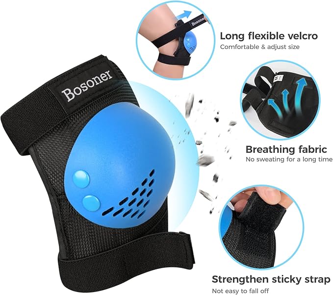 BOSONER Kids/Youth Knee Pad Elbow Pads for Roller Skates Cycling BMX Bike Skateboard Inline Rollerblading, Skating Skatings Scooter Riding Sports-CubbioJoy