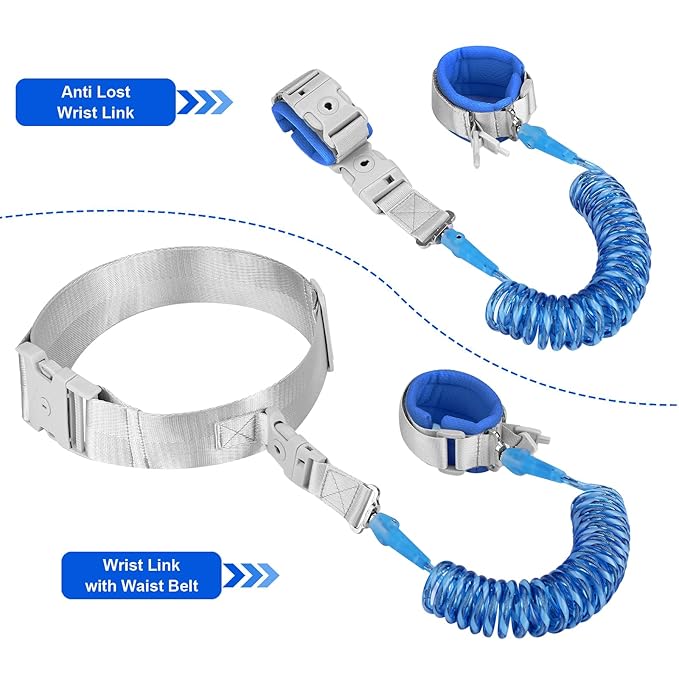 Accmor Toddler Leash with Reflective Baby Anti Lost Wrist Link, 2 in 1 Kids Walking Harnesses Belt Leashes with Key Lock for Boys Age 1-4, Keep Child Close Wristband Rope Tether for Outdoor Travel-CubbioJoy