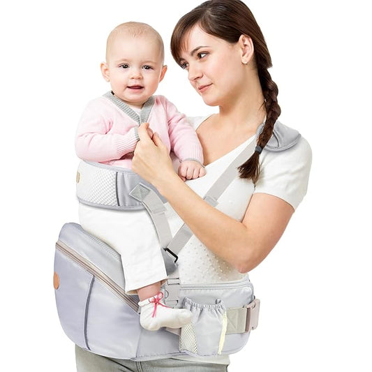 Baby Hip Seat Carrier, Ergonomic Waist Stool for Child Infant with Adjustable Strap Pocket Soft Base, Baby Hip Carrier for Newborns & Toddlers-CubbioJoy