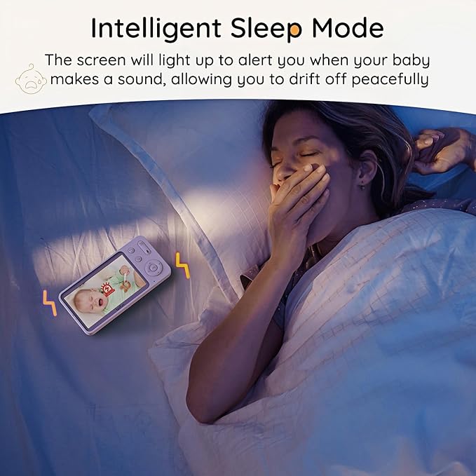 BOIFUN 2K HD 5-Inch Split-Screen, Smart WiFi Baby Monitor with Camera and Audio, Smartphone APP, AI Motion & Cry Detection, Night Vision, 360° Auto Tracking,Humidity &Temperature Detection,2-Way Talk-CubbioJoy