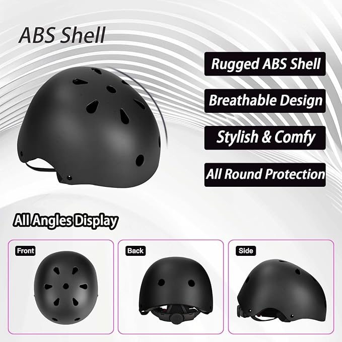 Kids Bike Helmet Set Adjustable Helmet for Ages 3-15 Kids Toddler Boys Girls Youth, Multi-Sport Bicycle Skateboarding Football Rollerskating Scooter Rollerblade Balance Bike Helmets-CubbioJoy