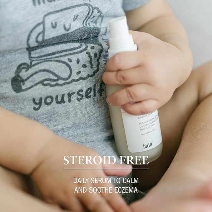 BIRTH SKINCARE Eczema Organic Baby Serum for Newborn and Infant, Redness Relief Moisturizer for Dry skin, Steroid Free 20z 59 ml Baby Ointment Body Serum for itchy Skin Relief, Made In Canada-CubbioJoy
