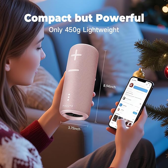 Bluetooth Speaker,30W Portable Wireless Speaker with TWS,IPX7 Waterproof, 8H Playtime, LED Lights,for Pool/Beach/Shower, Blue Gifts, Electronic Gifts-CubbioJoy