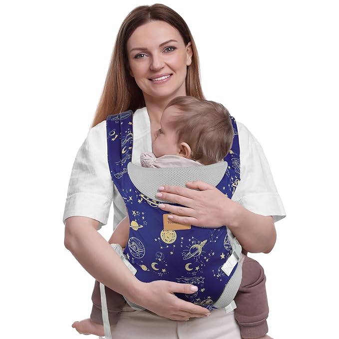 Baby Carrier Newborn to Toddler, Ergonomic Adjustable Toddler Carriers for 7-66 Lbs, Cozy Lightweight Infant Carrier with Neck Support, Baby Holder Carrier with Lumbar Support for Mom Dad-CubbioJoy