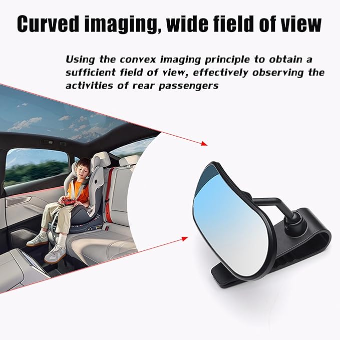 Car Rearview Mirror Rear View Mirrors for Baby 360 Adjustable Automotive Interior Mirrors Cars Mirror Rear Facing Kids Observing (Clip Base)-CubbioJoy