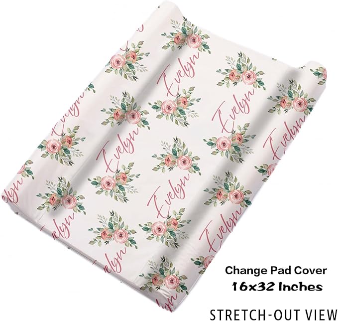 Custom Nursery Crib Bedding Set: Personalized Name 4 Piece Floral Highland Cow Design Baby Crib Sets for Girls - Toddler Double Layer Blanket Set, Comfortable Crib Bed Sheets for Baby Toddlers-CubbioJoy