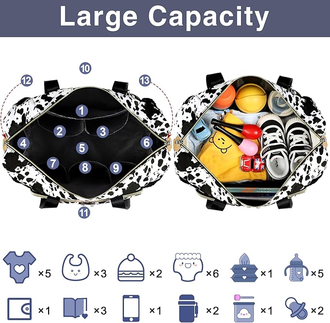 ITIEZY Diaper Bag Tote for Baby - Large Mommy Bag with Portable Changing Pad Pacifier Case, Hospital Bags Travel Baby Bag-CubbioJoy