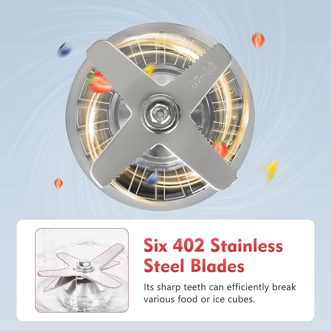 Blender 2L Automatic Smoothie Mixer Baby Food Blender 68oz Fruit Vegetables Juicer 2200W High-Speed Blender Tabletop Soundproof Milkshake Maker (Black)-CubbioJoy