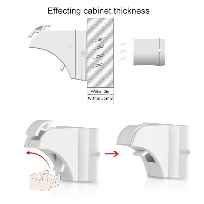 Child Safety Magnetic Cabinet Locks - vmaisi 4 Pack Adhesive Baby Proofing Cabinets & Drawers Latches-CubbioJoy