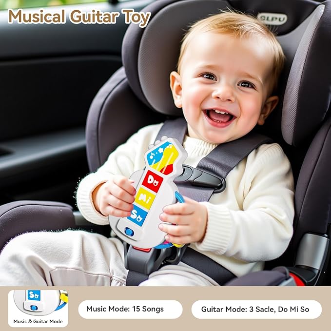 Baby Toys 0-6-12 Months: 5 in 1 Infant Musical Rtattle Teething Toys Sensory Learning Toys with Sounds, Newborn Shower Gifts for Boys & Girls-CubbioJoy