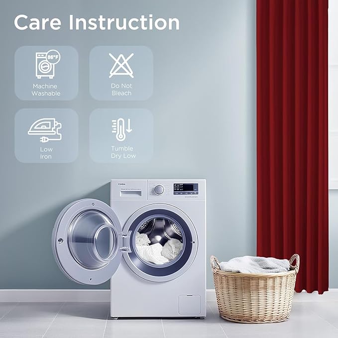 Joydeco Blackout Curtains 96 Inches Long for Bedroom, Thermal Insulated Black Out Curtains 2 Panels Set, Room Darkening Drapes for Living Room Window (W52 x L96 Inch, Red)-CubbioJoy