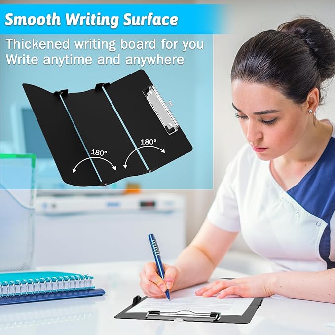 Clipboard Foldable Without Edition Cheat Sheets Aluminum 3 Layers Foldable Clipboards Pocket Size Profile Clip Clipboards Notepad for Students, Nurses,Contractor Trucker Driver-CubbioJoy