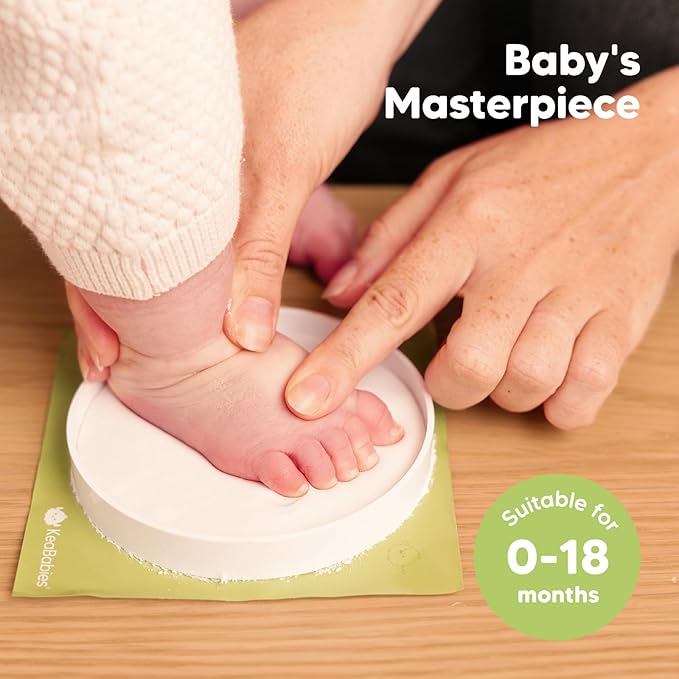 Baby Hand and Footprint Kit Girls, Boys - Personalized Baby Footprint Ornament Kit, Newborn Keepsake Gifts for New Mom, Easy to Use Handprint Makers, Cute Shower Gifts (Glaze Finish)-CubbioJoy