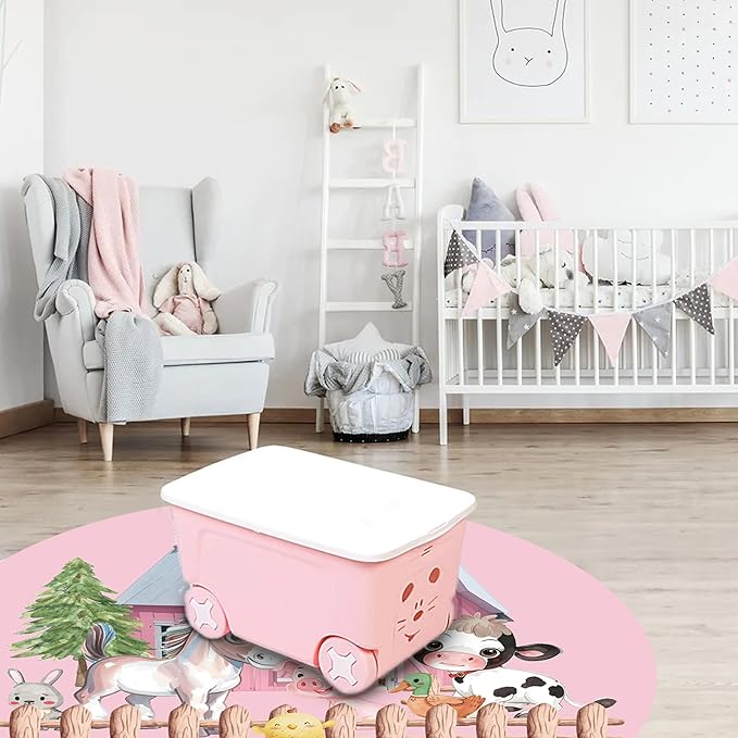 Custom Nursery Crib Bedding Set: Personalized Name 4 Piece Animal House Design Baby Crib Sets for Girls - Toddler Double Layer Blanket Set, Comfortable Crib Bed Sheets for Baby Toddlers-CubbioJoy