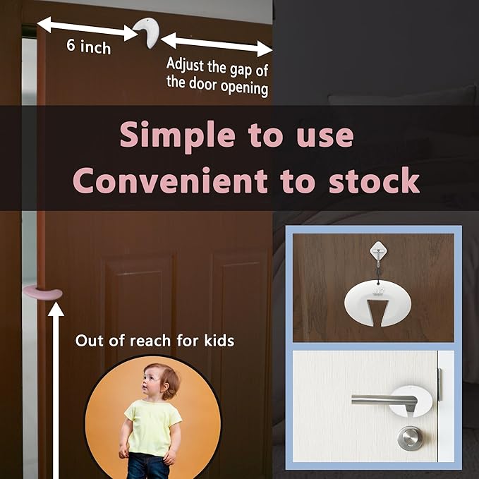 Door Pinch Guard and Door Slam Stopper, Durable Silicone Door Finger Pinch Guard, Prevents Finger Pinch Injuries, Slamming Doors, Door Safety for Kids, 2 Packs White Basic.-CubbioJoy