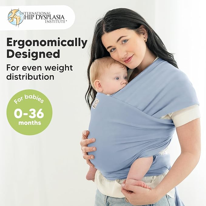 KeaBabies Baby Wrap Carrier - All in 1 Original Baby Carrier Newborn to Toddler Sling, Easy to Wear, Hands Free Bonding, Lightweight, Breathable Infant Wraps (Powder Blue)-CubbioJoy