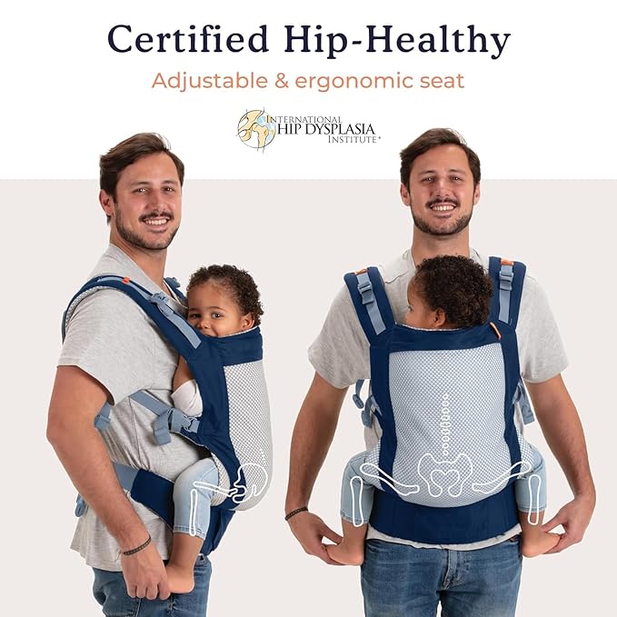 Beco Toddler Carrier - Breathable 3D Mesh Front-Carry & Backpack Style Carrier with Tall Supportive Back and Ergonomic Extra-Wide Seat for Children from 18months (20-60 lbs) - Navy-CubbioJoy