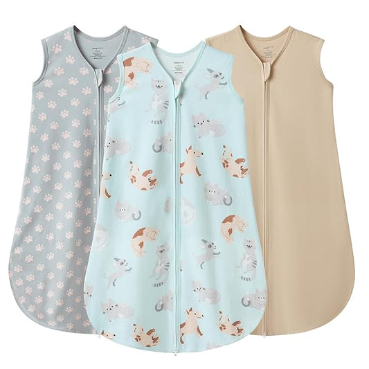 JELLYMONI Baby Sleep Sack 6-12 Months Wearable Blanket for Baby, 100% Cotton 2 Pack Infant Toddler Sleeping Sack Lightweight Soft 2-Way Zipper Sleepsack-CubbioJoy