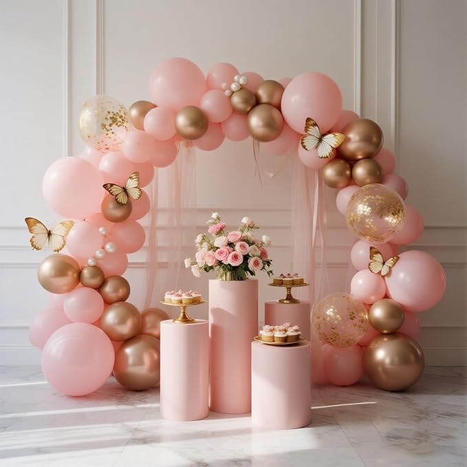 140pcs Pastel Pink Round Balloons Different Sizes 18 12 10 5 Inch Latex Balloons for Arch Decoration Party Balloon Kit for Graduation Birthday Party Wedding Balloon Baby Shower Decoration-CubbioJoy
