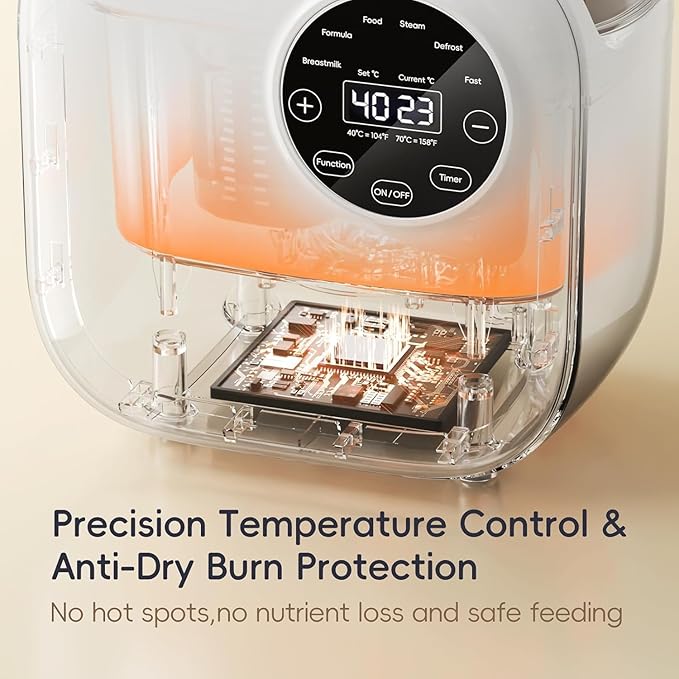 Baby Bottle Warmer, Felizbebe 10-in-1 Bottle Warmers for All Bottles, Detachable Body for Easy Cleaning, Accurate Temperature Control, Timer, Sterili-zing,Milk Warmer for Breastmilk or Formula-CubbioJoy