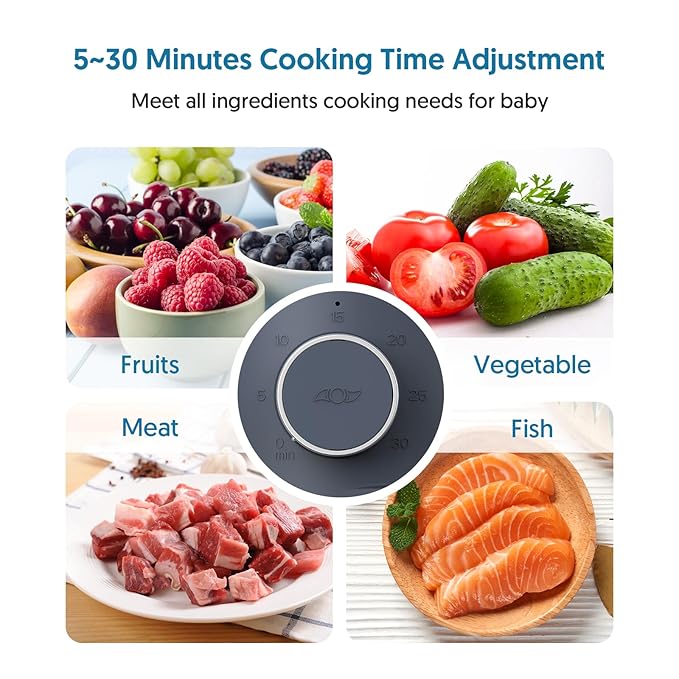 Baby Food Maker Bellababy Baby Food Processor, Puree Blender Steamer with Reversible Steam Basket, One Button Easy Operation & Large Opening for Easy Cleaning-CubbioJoy