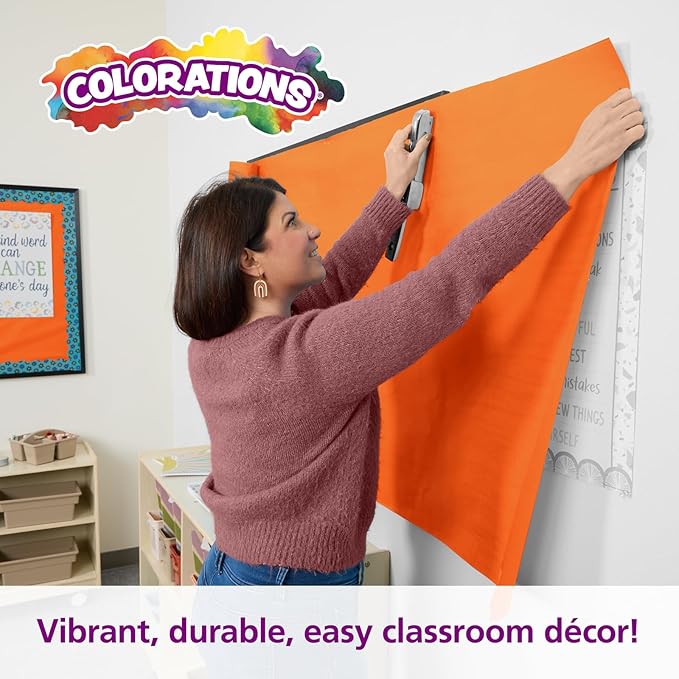 Colorations Arts and Crafts Paper Roll - Orange, Dual Surface, Finger Paints, Painting, Watercolors, Acrylic Paints, Wall Art, Bulletin Board Paper, Kids Crafts (Item # DSOR), 36" x 1000' (1 Roll)-CubbioJoy