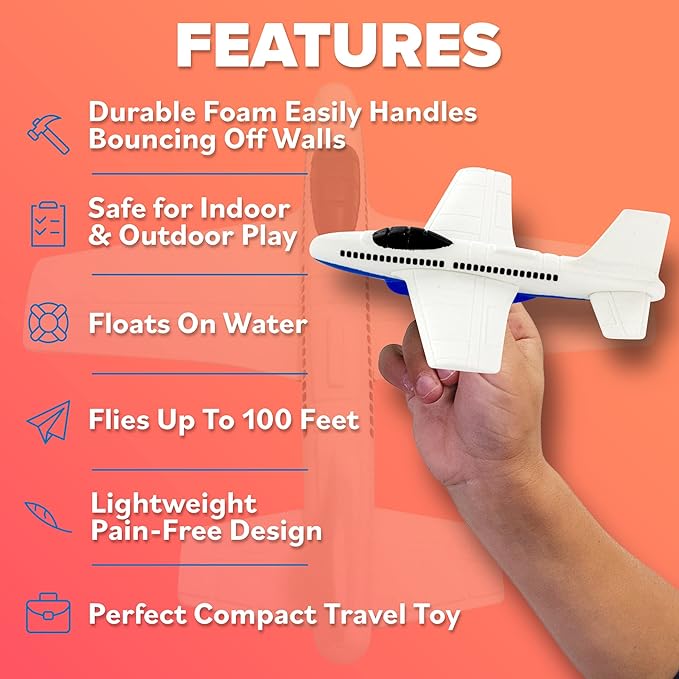 Airplane Toy Foam Glider: Airplane Toys For 3 Year Old & Airplanes For Kids 2-4 Toy Airplane For Boys&GirlsFoam Model Plane & Planes Air Plane Toy, Toddlers-CubbioJoy