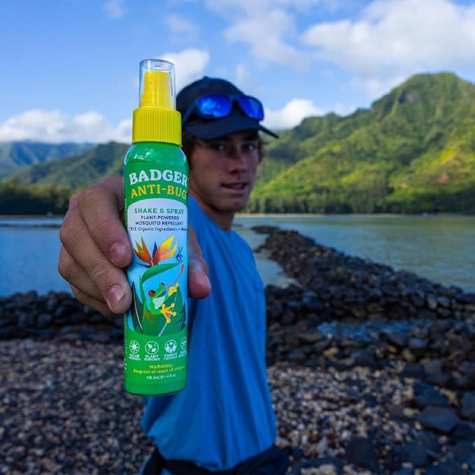 Badger Bug Spray, Family Friendly All Natural Mosquito Repellent w/Organic Essential Oils, Great Smelling Citronella Spray, Effective for 3 Hours, Deet-Free Vegan Plant Based Insect Repellent 4 fl oz-CubbioJoy