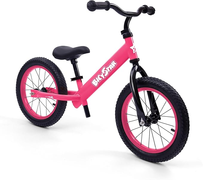 14 Inch Balance Bike for Kids 3-7 Year Old, Kids Bike with No Pedals, Air Rubber Tires, Adjustable Height, Pedalless Kids Bicycle for Boys, Girls-CubbioJoy