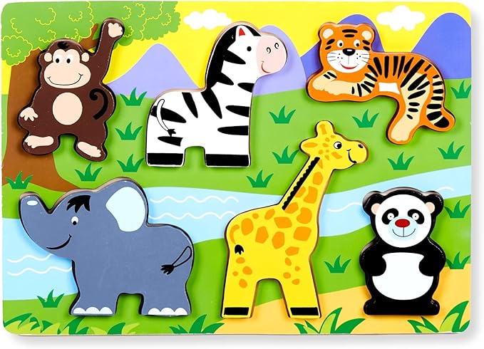 Chunky Puzzles for Toddlers 1-3, Farm, Sea, Zoo Animals Wooden Puzzles, Preschool Early Learning Toy Gift for Kids Ages 1 2 3 Year Old-CubbioJoy