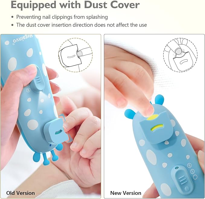 Baby Nail Trimmer Electric Baby Nail File Safe Baby Nail Clippers with Light 10 Grinding Heads Queit Baby Nail Polish Grooming Kit for Newborn Infant Toddler Toes Fingernails Care - Blue-CubbioJoy