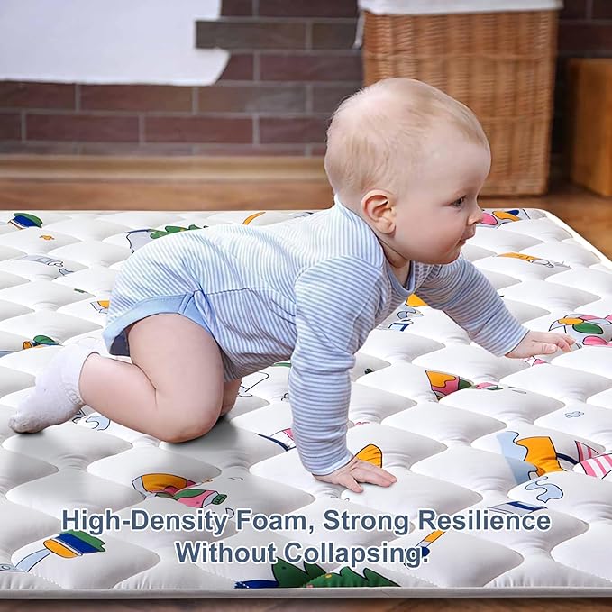 Baby Play Mat - 79" X 71",Premium Thicker Foam One-Piece Crawling Mat, Machine Washable, Extra Large Anti-Slip Activity Playmat for Babies, Toddlers & Infants-CubbioJoy