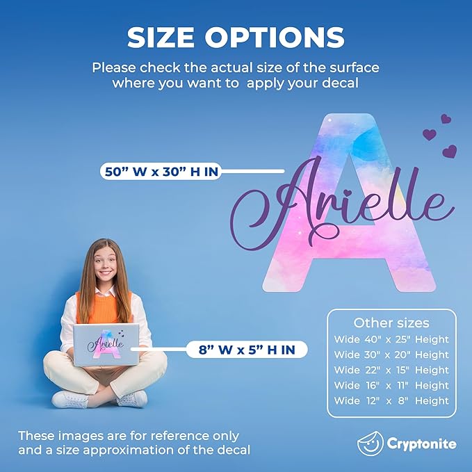 Custom Stickers Name Wall Decor I Personalized Name Sign for Room Decor | Multiple Custom Name & Initial I Decal for Baby Girl Nursery Decor I Nursery Wall Decal for Baby (A. Pink and Blue Sky)-CubbioJoy