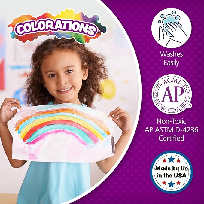 Colorations Paraben-Free Washable Tempera Paint for Kids - 1 Gallon Value Size. Vibrant White. Non-Toxic and Made in The USA-CubbioJoy