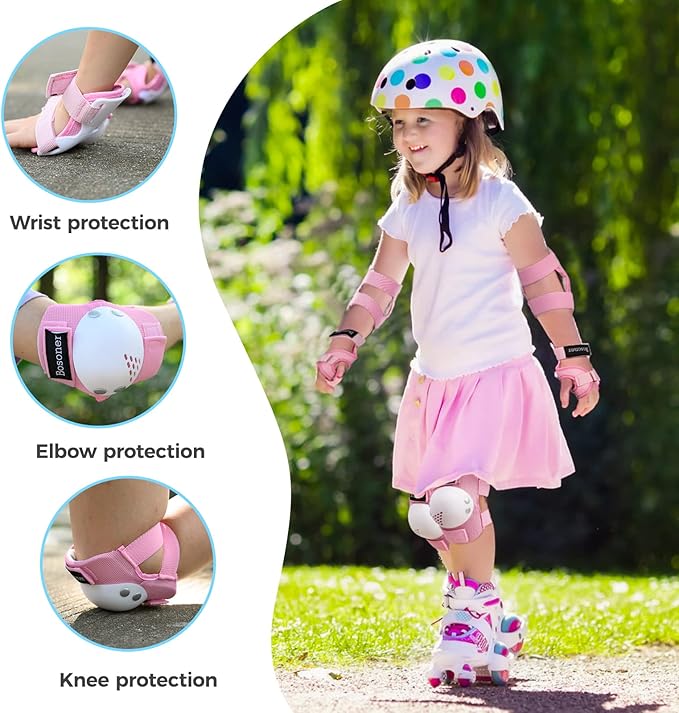 BOSONER Kids/Youth Knee Pad Elbow Pads for Roller Skates Cycling BMX Bike Skateboard Inline Rollerblading, Skating Skatings Scooter Riding Sports-CubbioJoy