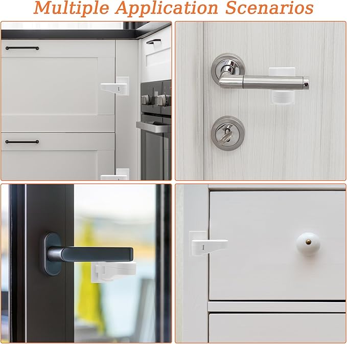 6P Child-Proof Door Lock Coolrunner Baby Proofing Door Handle Locks, Child Proof Door Lever Lock with Strong Adhesive for Protecting Kids and Toddler-CubbioJoy