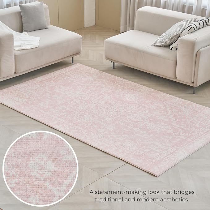 Baby Care Soft Rug (Prestige, Ikat - Inca Pink) 98'' x 59'' Original One-Piece Reversible Rollable Waterproof Play Mat for Infants, Babies, Toddler, and Kids-CubbioJoy