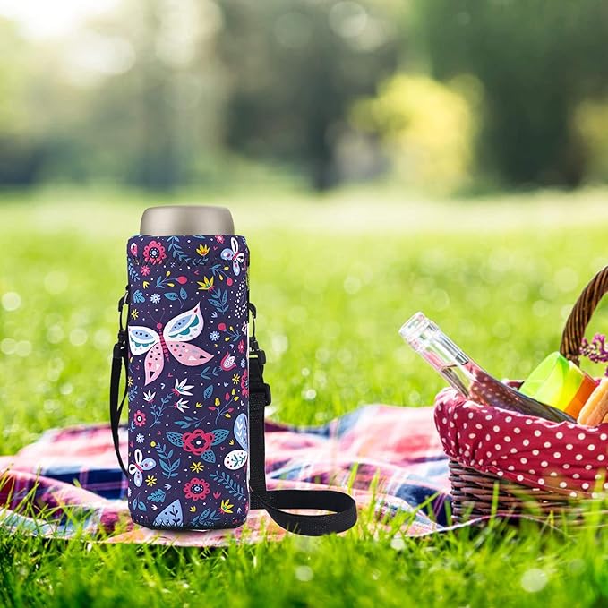 AUPET Water Bottle Bag Carrier,24oz/32oz Insulated Neoprene bottle Sling Holder Case Pouch Cover for 1000ML/750ML Bottles with Shoulder Strap for walking-CubbioJoy