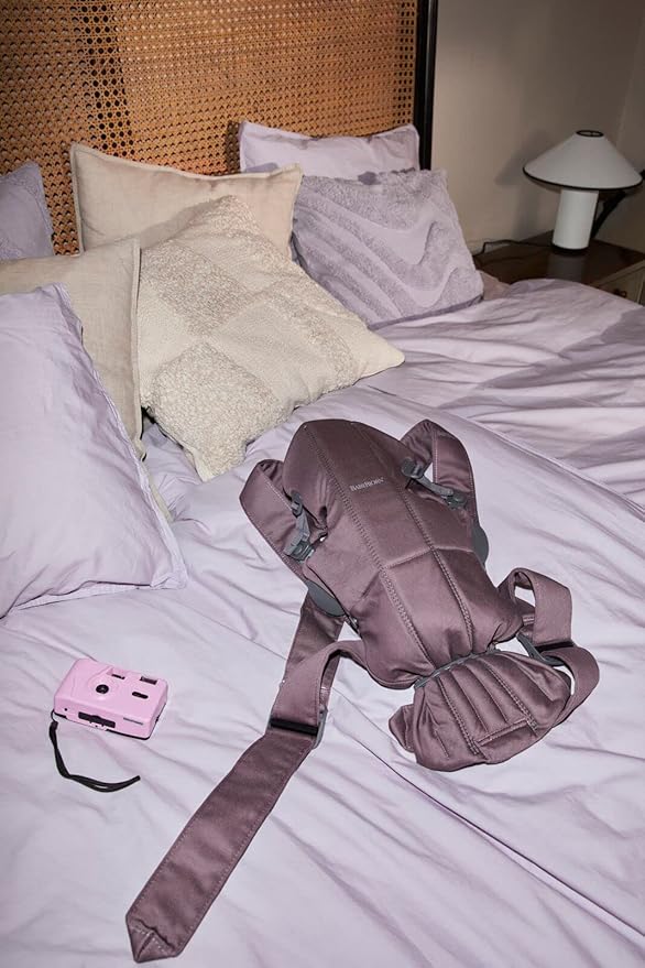 BabyBjörn Baby Carrier Mini, Cotton, Dark Purple | Newborn Carrier (7-25 lbs), Ergonomic, Easy-to-Use-CubbioJoy