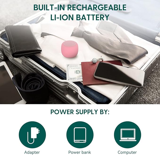 Babelio White Noise Sound Machine for Adults Kids Baby, Mini, 15 Non-looping Sounds, Timer, Memory Function, Easy to Pocket and Travel Pink-CubbioJoy