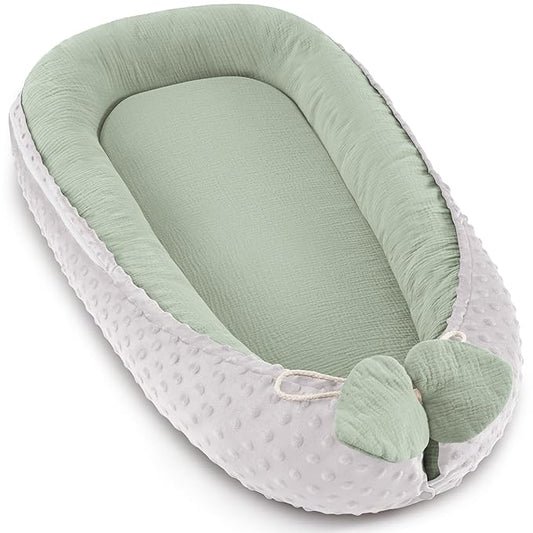 Baby Lounger - Infant Lounger Pillow for Newborn 0-24 Months, Soft, Breathable & Portable Baby Lounger Pillow for Boys & Girls, Cozy Baby Floor Seat for Home & Travel (Green)-CubbioJoy