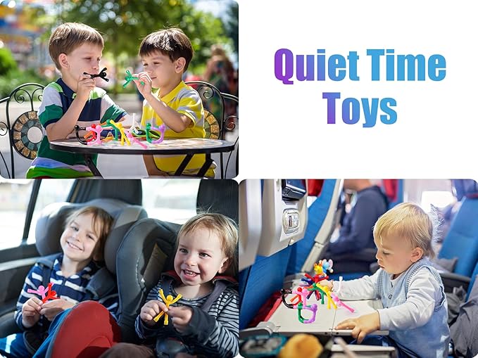 60 Pcs Multicolor Silicone & PVC Magnetic Toys-Men, Playful Kids Travel Toys & Office Decorative Magnets-CubbioJoy