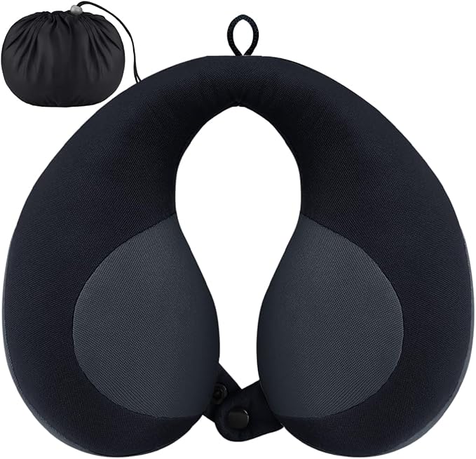 INFANZIA Kids Chin Supporting Travel Neck Pillow, Helps Support Head and Neck, Comfortably Designed for Head, Neck, and Chin Support - Ideal for Toddlers and Children,Black-CubbioJoy